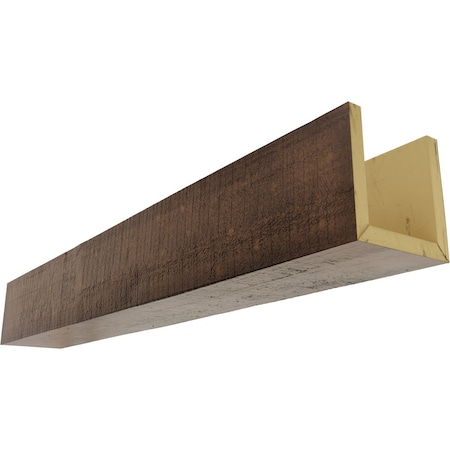 3-Sided (U-beam) Rough Cedar Endurathane Faux Wood Ceiling Beam, Premium Aged, 6W X 8H  X 8'L